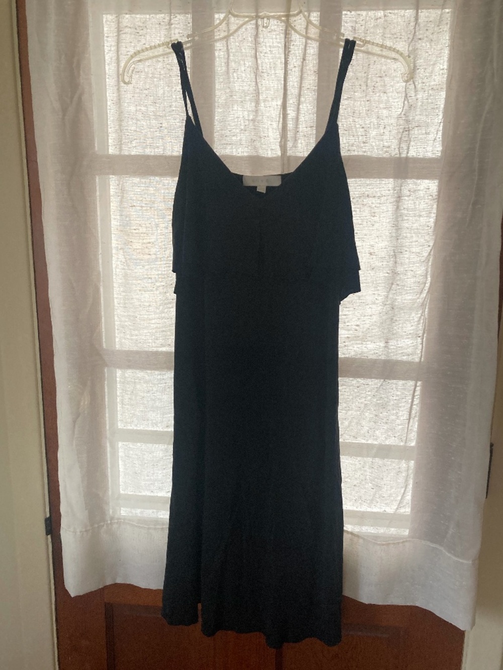 Anthropologie Eri + Ali Vegan Silk Cupro Black Dress Size Small